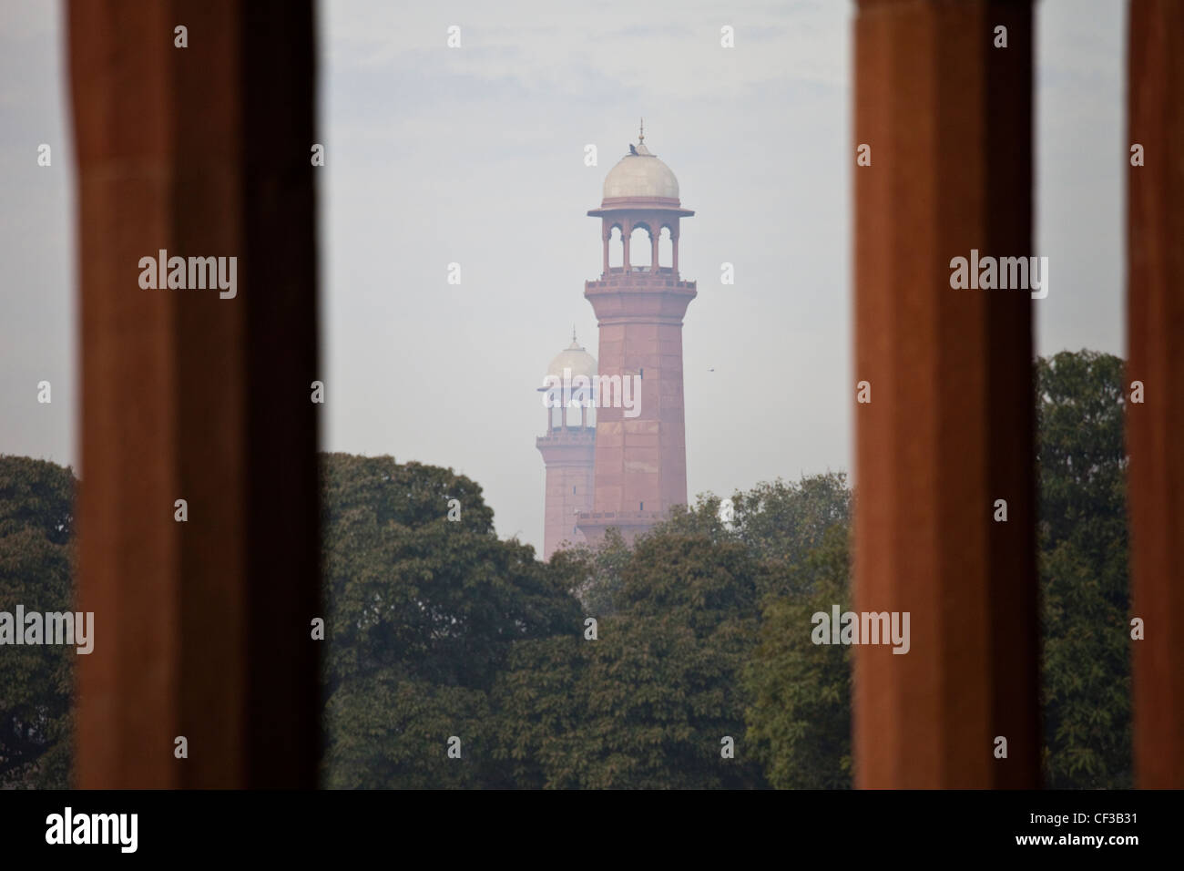 Minarette, Badshahi Moschee, Lahore, Pakistan Stockfoto