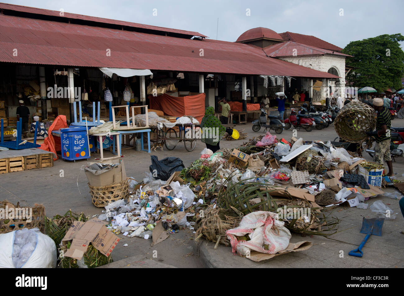 Müllhalde außerhalb Darajani Stone Town Sansibar Tansania Stockfoto