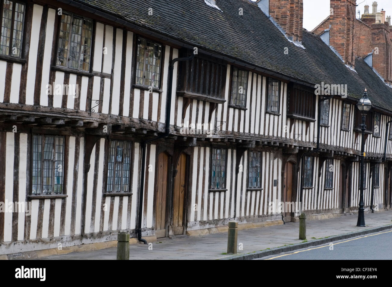 Tudor Fassade der König Edwards School in Stratford-upon-Avon. Stockfoto