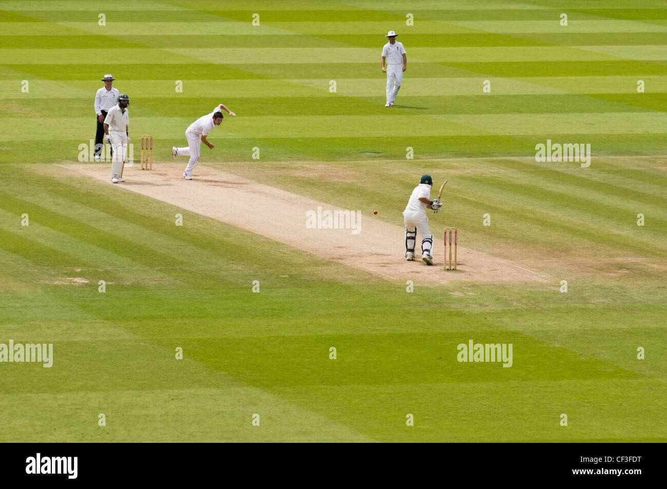 Cricket Testspiel zu Lords Cricket ground in London im Spiel. Stockfoto