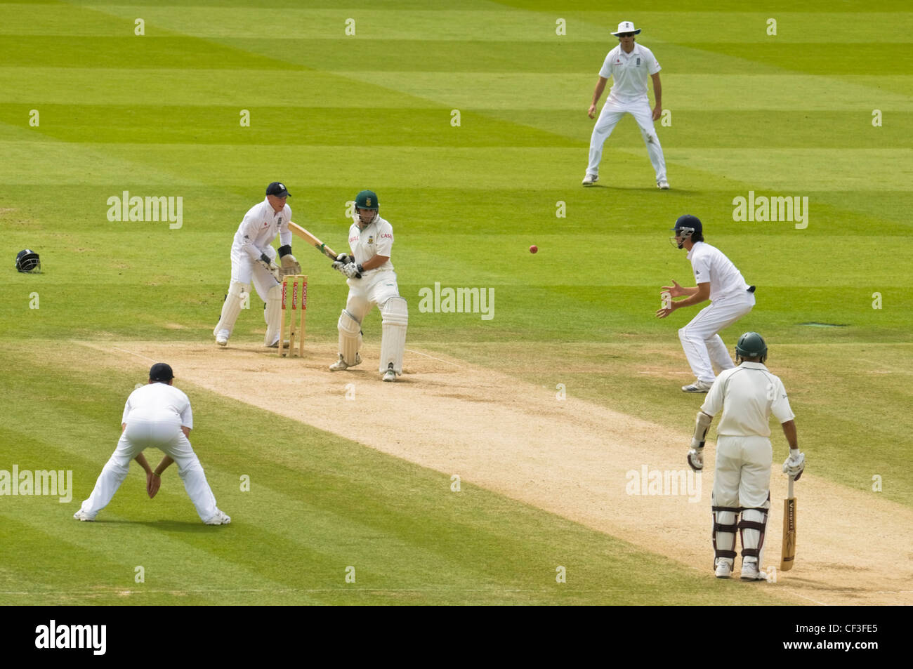 Cricket Testspiel zu Lords Cricket ground in London im Spiel. Stockfoto