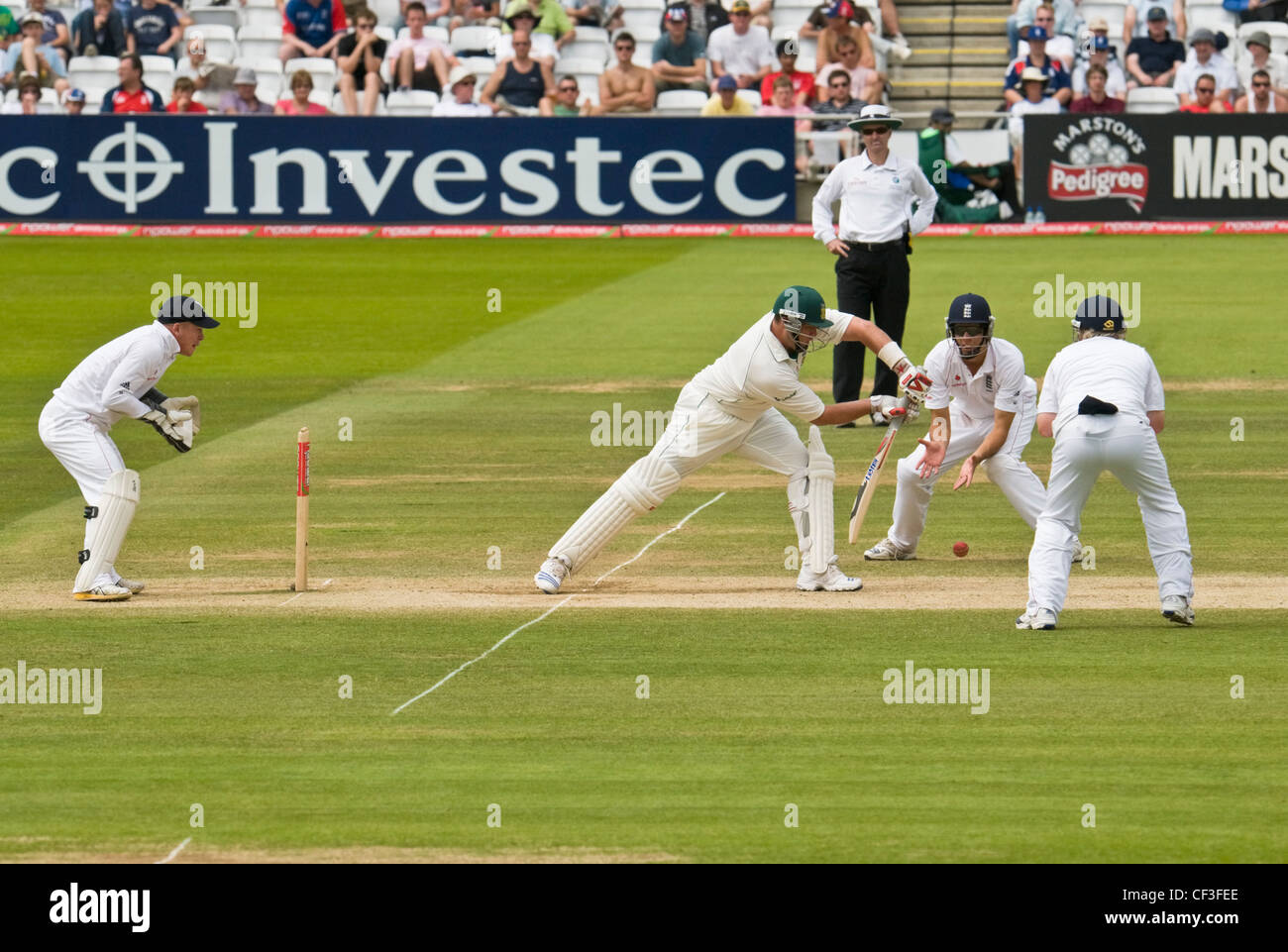 Cricket Testspiel zu Lords Cricket ground in London im Spiel. Stockfoto