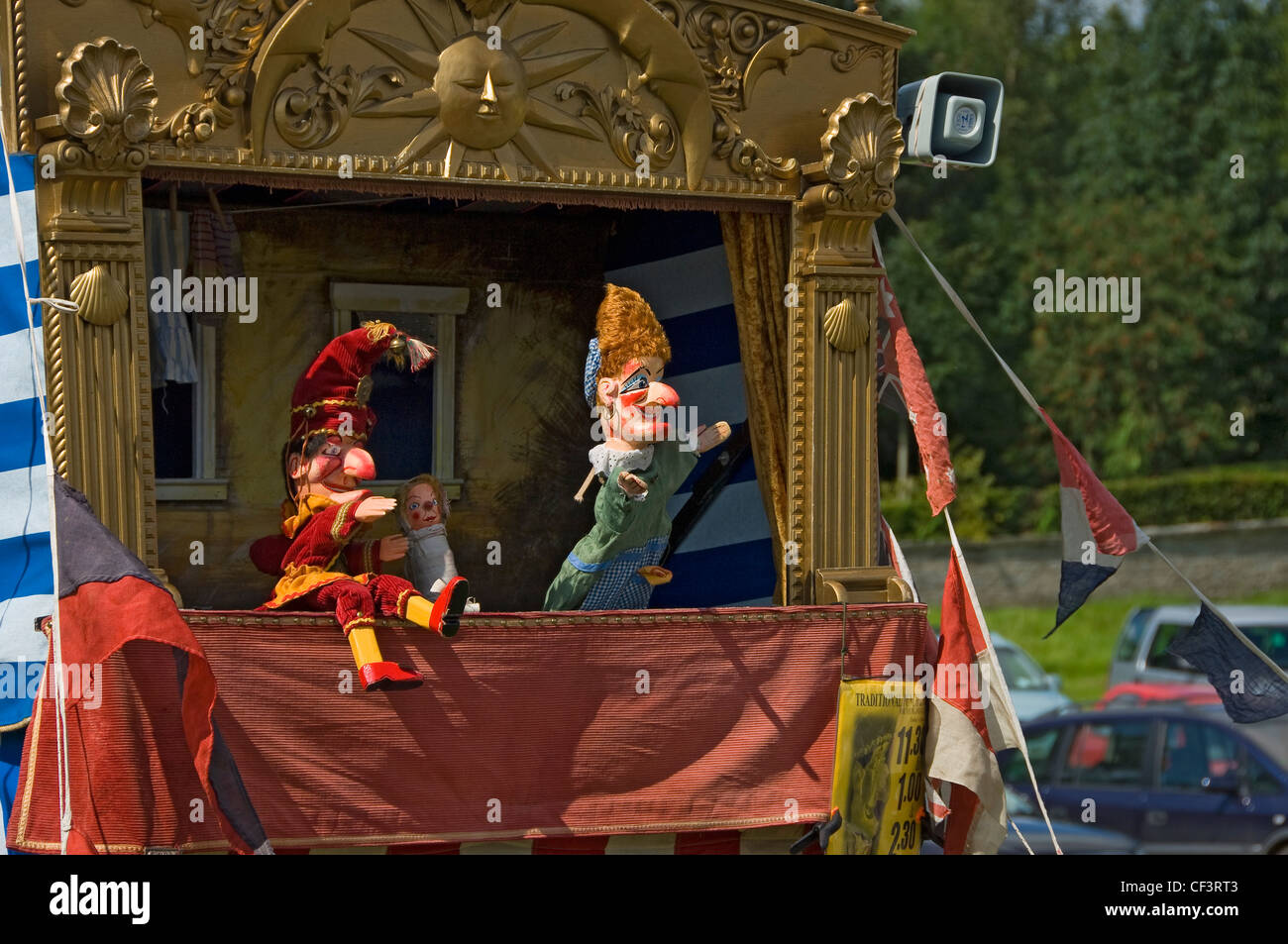 Ein Punch and Judy bei Gargrave Show, eine jährliche Land-Show in der Nähe von Skipton. Stockfoto