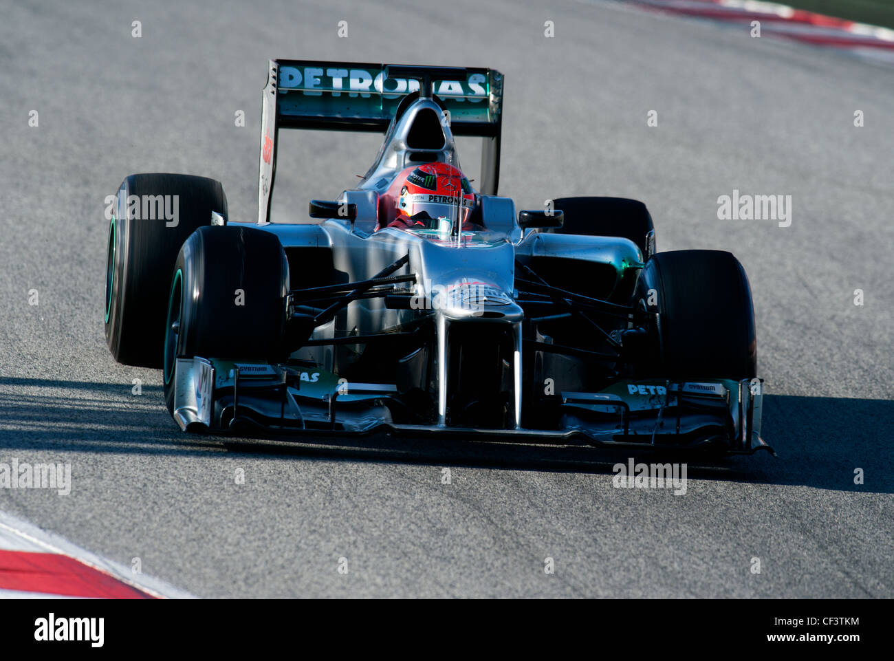 Michael Schumacher (GER), Mercedes AMG-Mercedes F1 W03, während Formel1 Tests Sitzungen in der Nähe von Barcelona im Februar 2012. Stockfoto