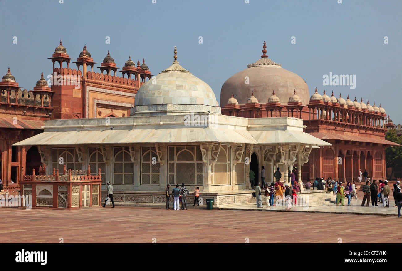 Indien, Uttar Pradesh, Fatehpur Sikri, Jama Masjid Moschee, Grab von Shaikh Salim Chishti, Stockfoto