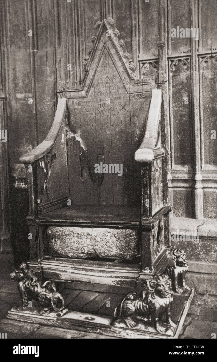Die Krönung Stuhl, Westminster Abbey, City of Westminster, London ...