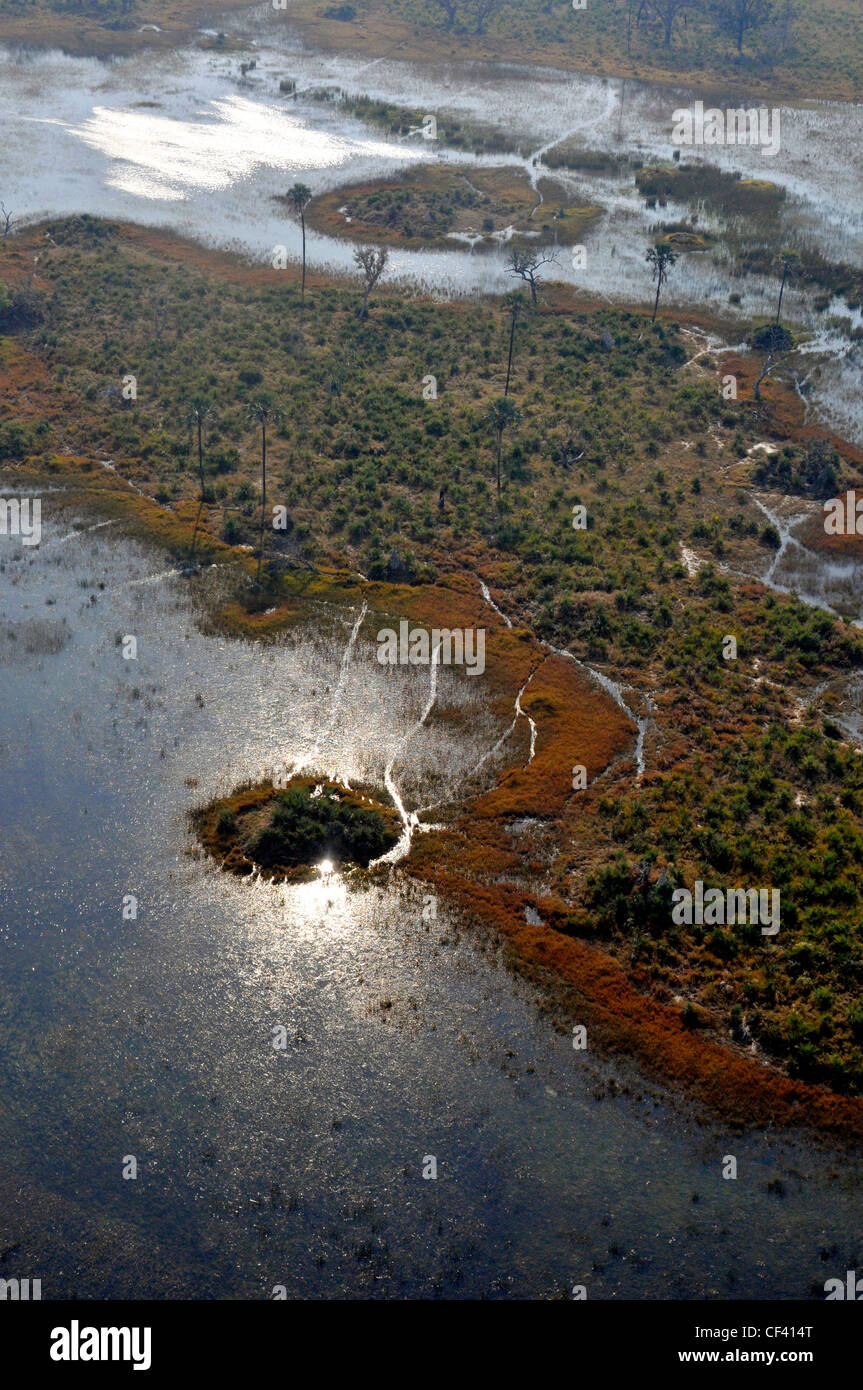 Luftansicht des Okavango-Deltas Stockfoto