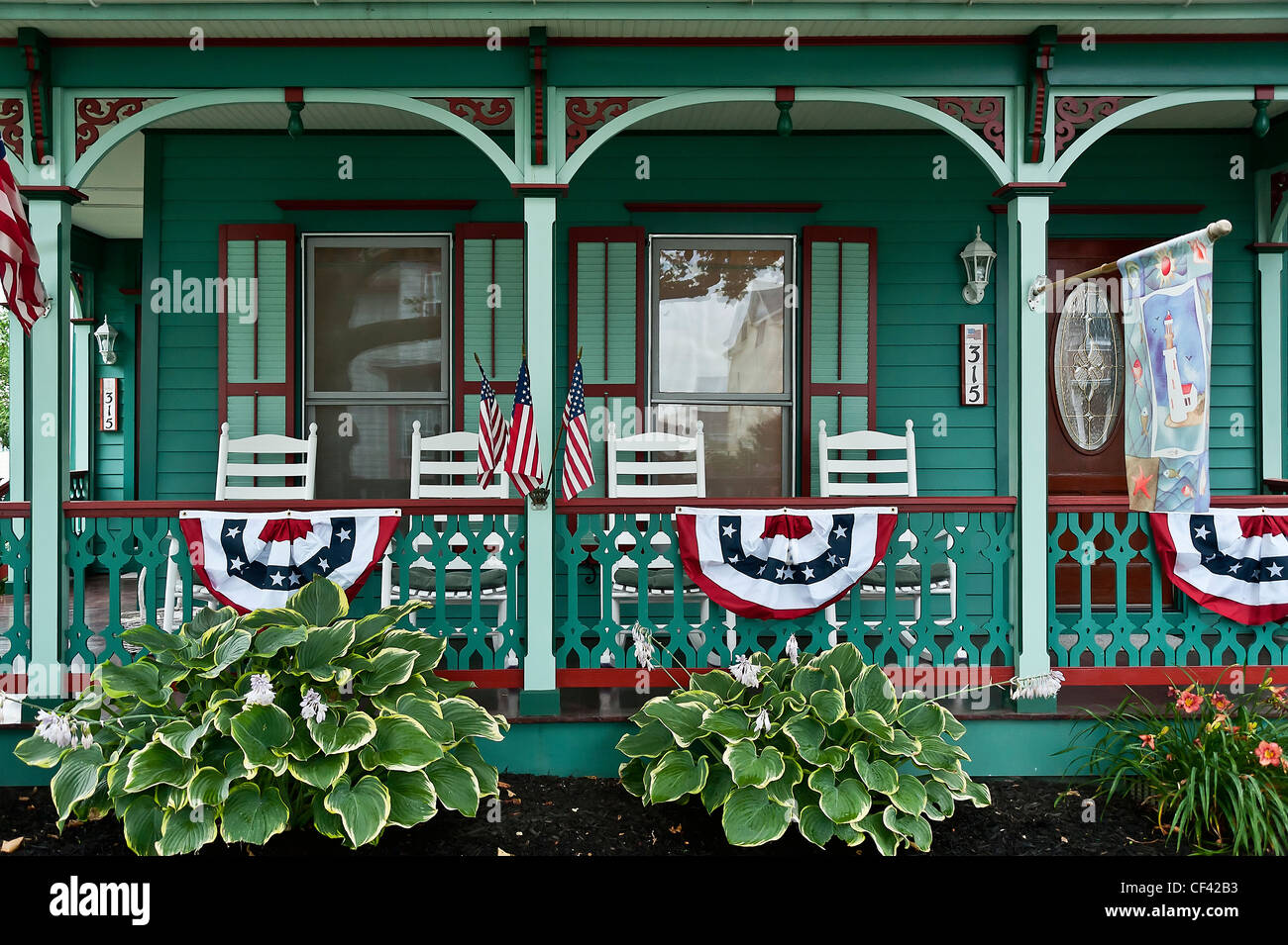 Viktorianischen Haus und Garten, Cape May, NJ, USA Stockfoto