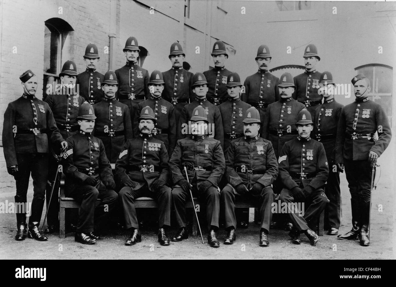 Gruppe von Polizisten, Wolverhampton Borough Polizei, 19. Jahrhundert. Stockfoto