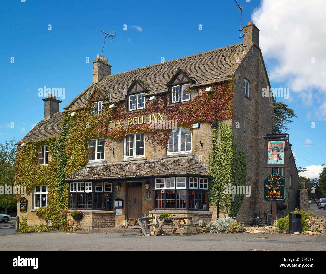 Außenansicht des Bell Inn in Stow auf die würde. Stockfoto