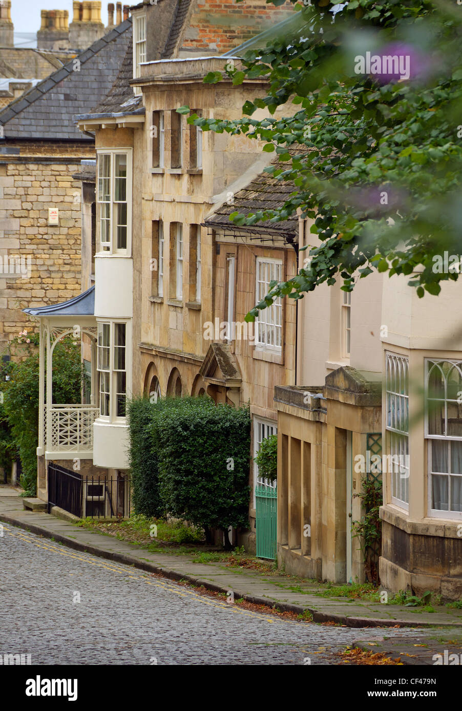 Ein Blick Scheune bergab in die Stadt Stamford in Lincolnshire. Stockfoto