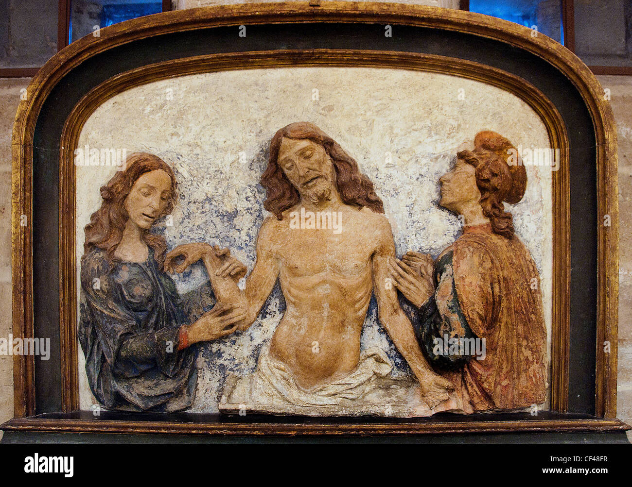 Toten Christus geliebt von St. Johannes Evangelist Mary Magdalene durch Dominic von Paris Domenico del Cavallo Padua 15 Cent Italienisch Stockfoto