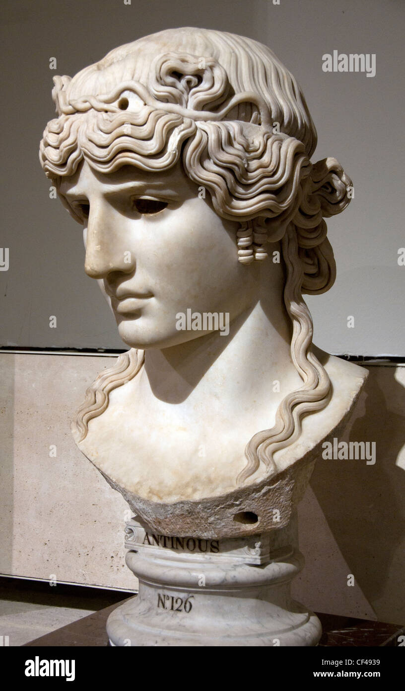 Statue Buste Antinous Antinoos Blanc - Favori De L'Empereur Hadrien Par Estia Creations