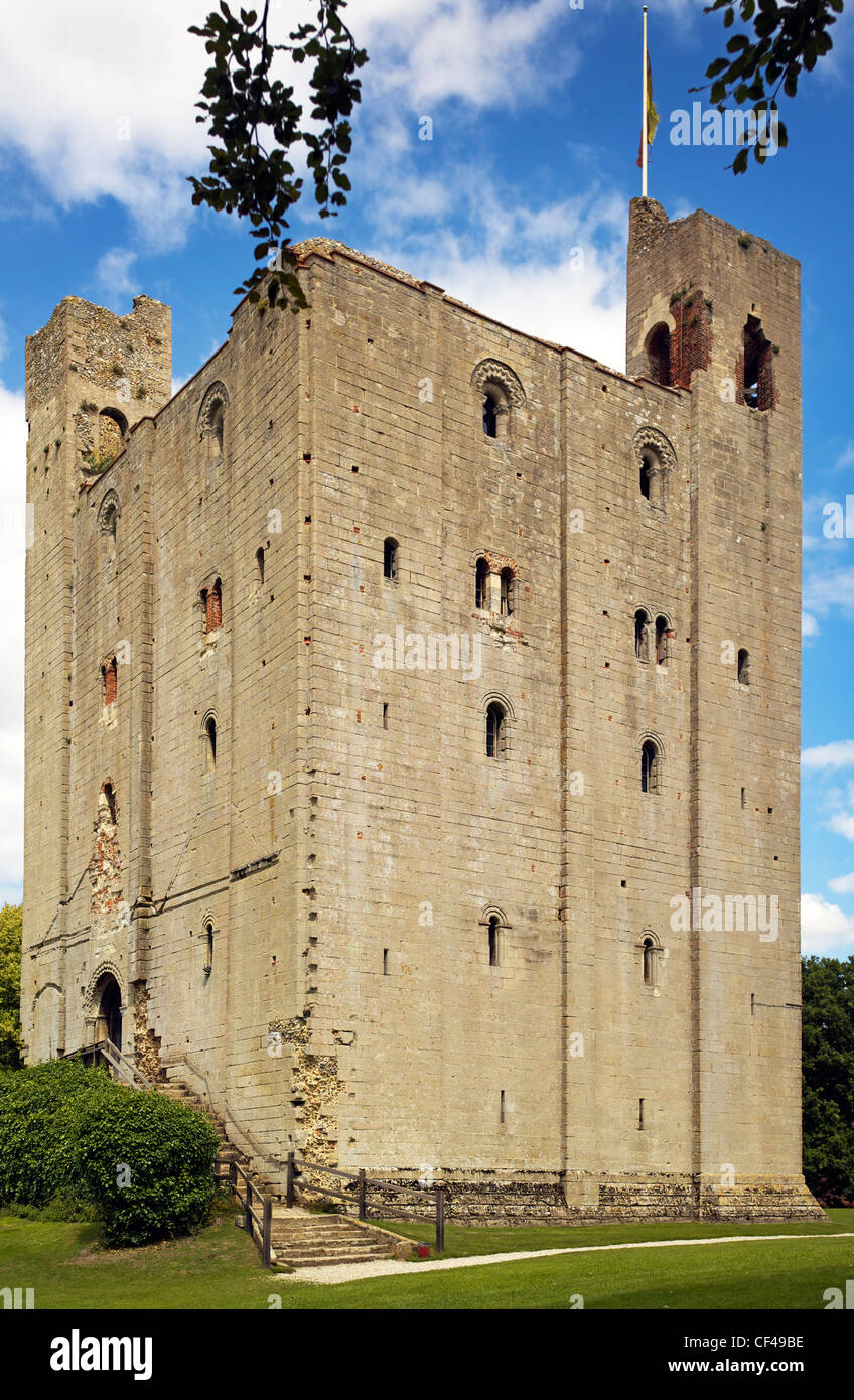 Der Bergfried von Hedingham Castle in Nord Essex. Stockfoto