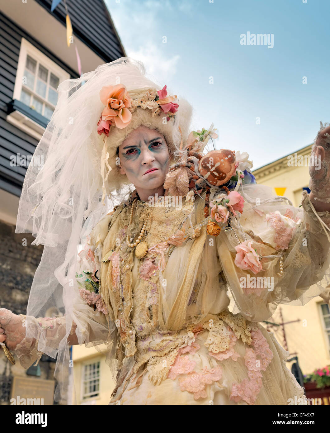 Ein Zeichen auf dem Dickens-Festival in Rochester. Stockfoto