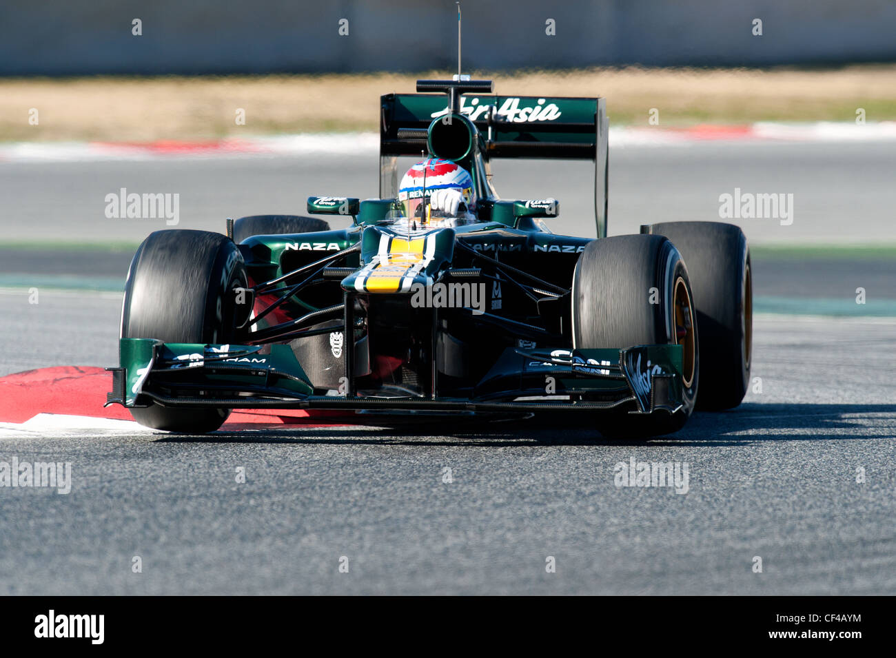 Vitaly Petrov (RUS), Caterham F1 Team Renault CT-01, Rennwagen während der Formel-1-Tests Sitzungen in der Nähe von Barcelona im Februar 2012. Stockfoto