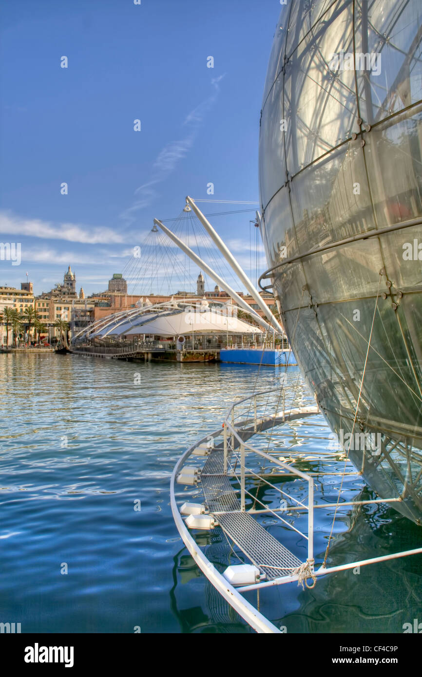 Alten Hafen von Genua Stockfoto