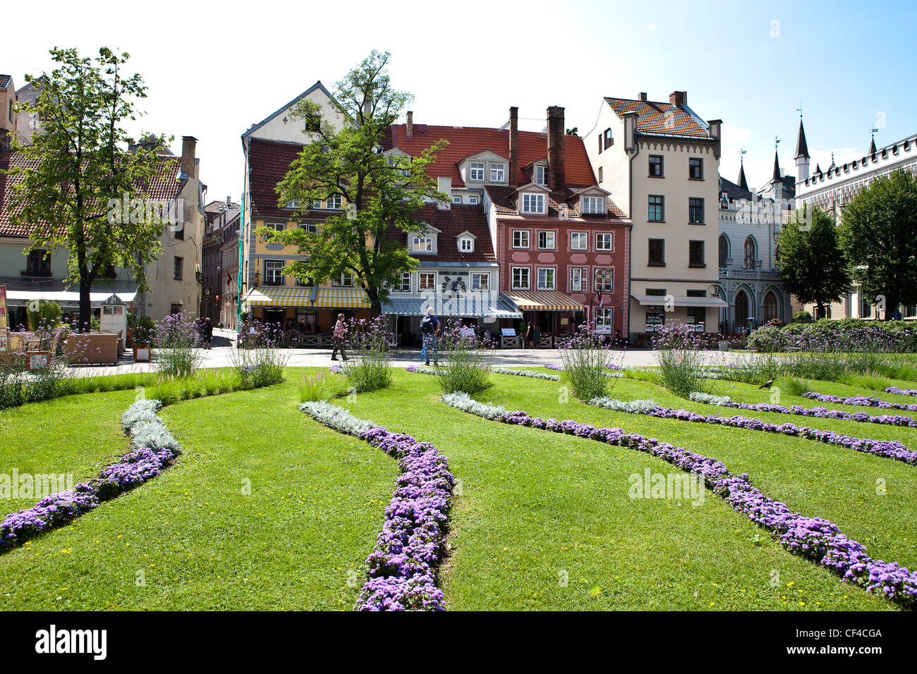 Restaurants und Cafés in Livu Laukums, Riga, Lettland, Baltikum, Europa Stockfoto