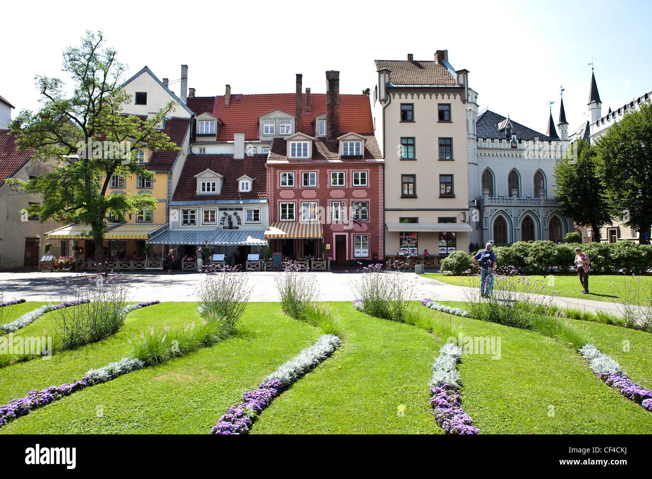 Restaurants und Cafés in Livu Laukums, Riga, Lettland, Baltikum, Europa Stockfoto