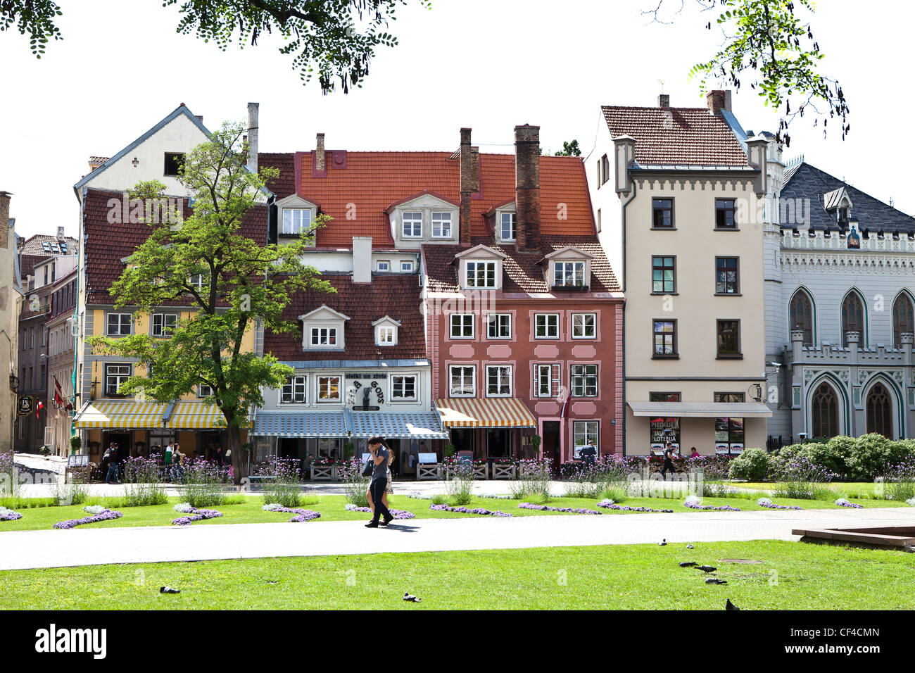 Restaurants und Cafés in Livu Laukums, Riga, Lettland, Baltikum, Europa Stockfoto