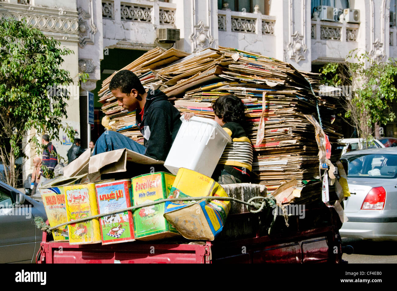 Chinesische Dreirad mit recycling Gegenstände gesammelt von der Zabaleen Gemeinschaft Kairo Ägypten Stockfoto