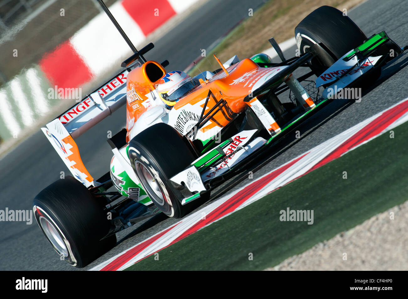 Paul Di Resta (GB), Force India-Mercedes VJM05, Rennwagen während der Formel-1-Tests Sitzungen in der Nähe von Barcelona im Februar 2012. Stockfoto
