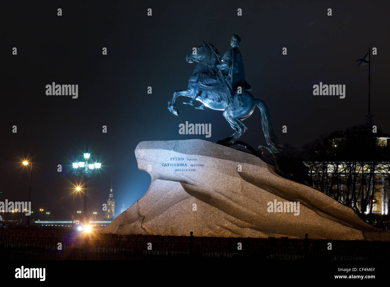 Der eherne Reiter, Statue von Peter dem großen, Russland, Sankt-Petersburg Stockfoto