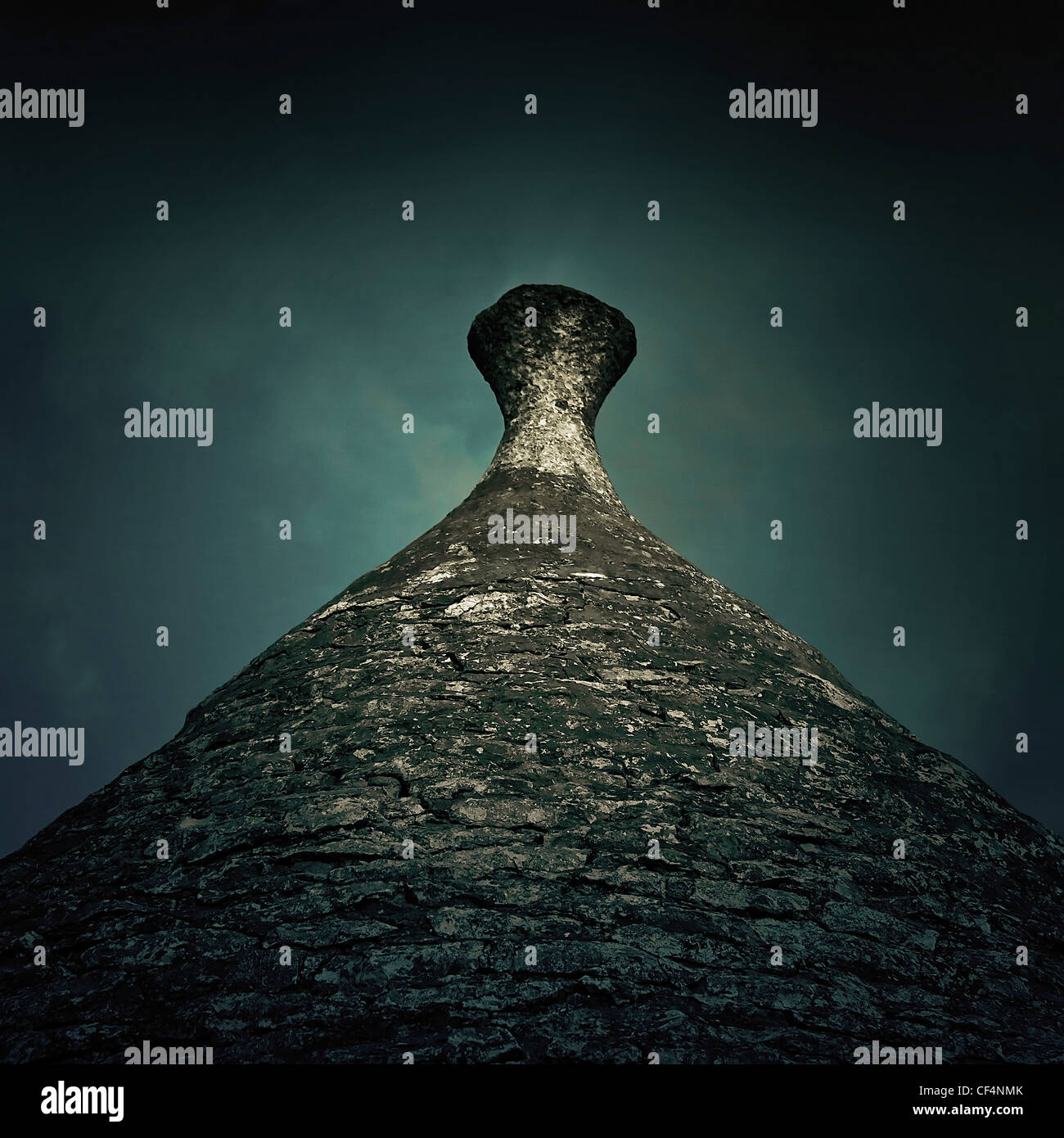 das Dach des ein Trullo - ein typisches Haus in Apulien Stockfoto