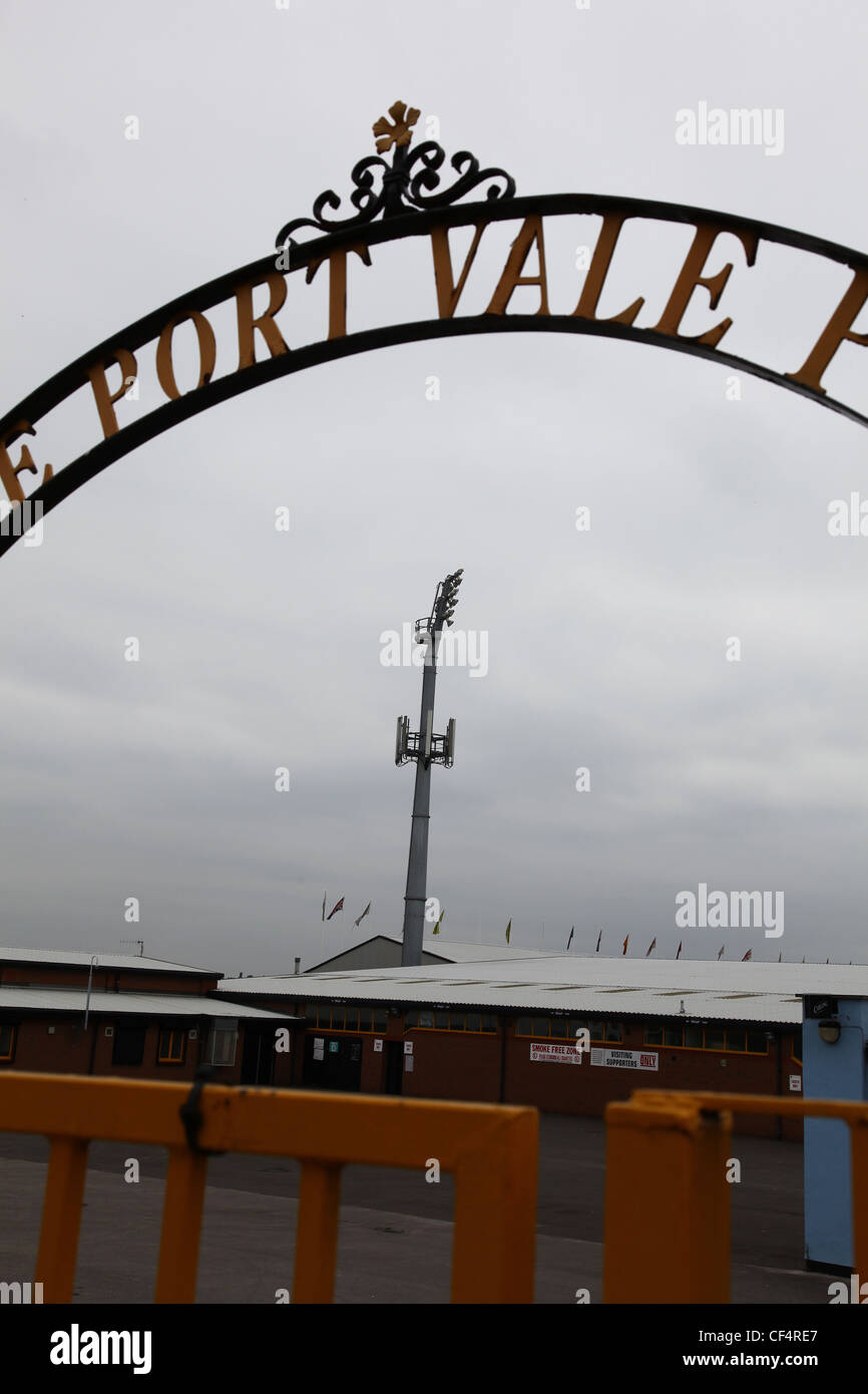 Port Vale Football Club, Burslem, Stoke-on-Trent, Mitarbeiter Stockfoto