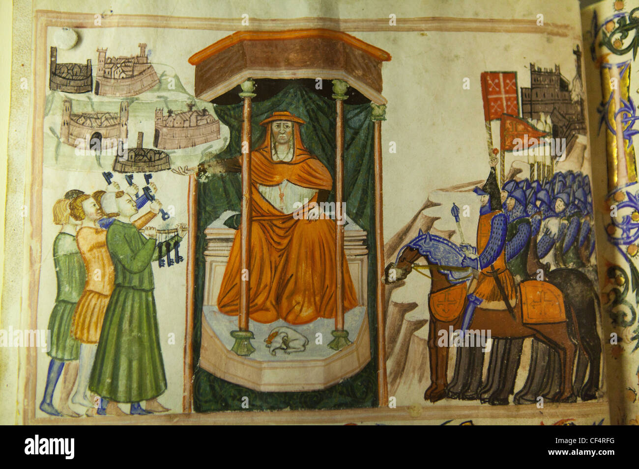 Lux in Arcana, des Vatikanischen Geheimarchivs offenbart. Illuminierte Handschrift. Stockfoto