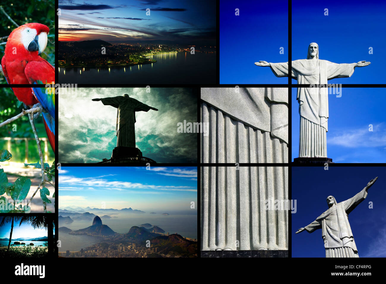 Mehrere Ansichten aus Brasilien mit Schwerpunkt in der Christus der Erlöser Stockfoto