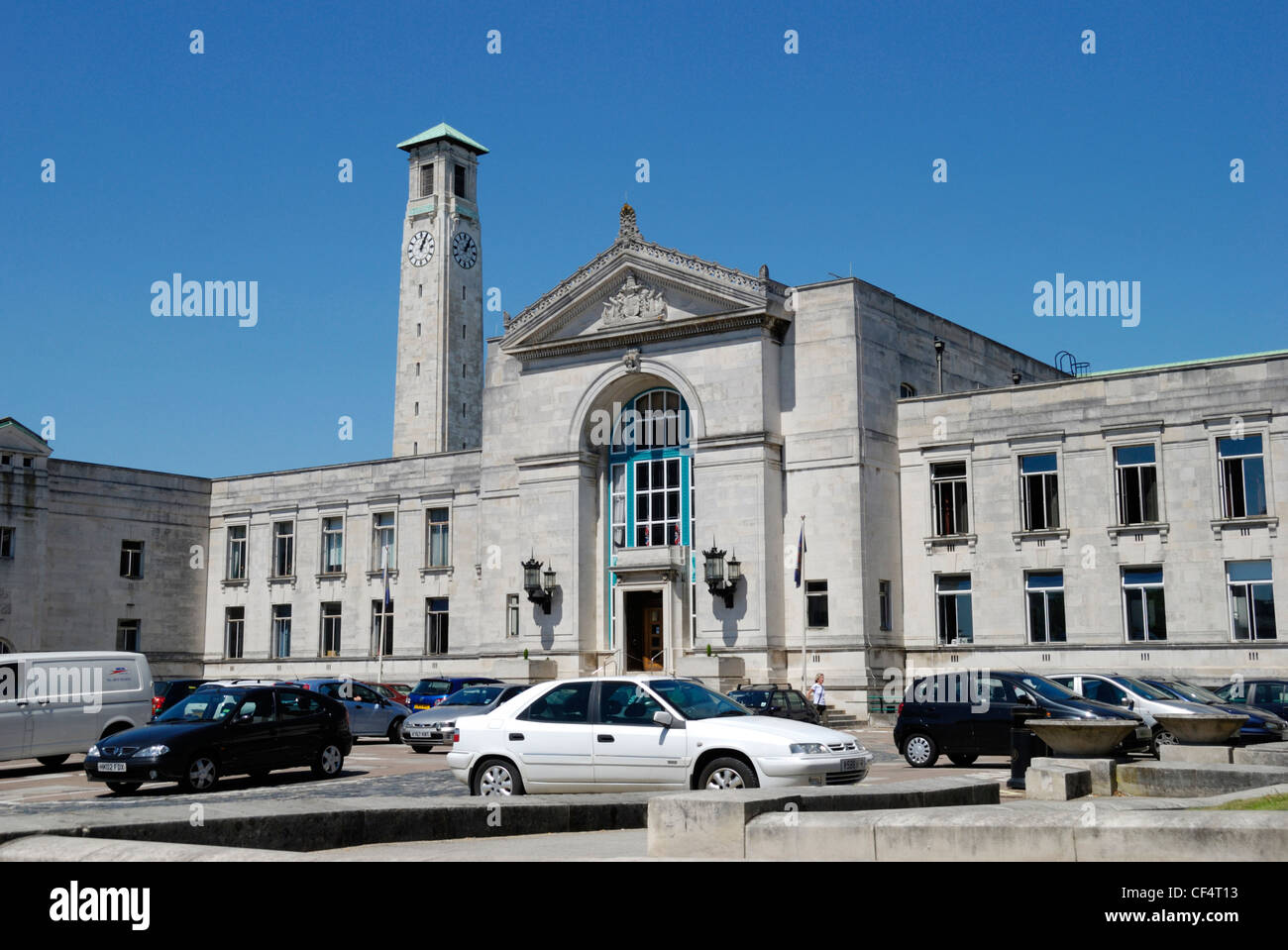 Der Südflügel des Civic Centre in Southampton. Stockfoto