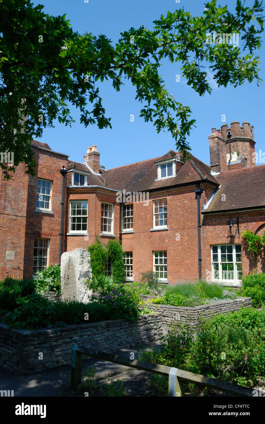 Abbey House, dem Amtssitz des Bürgermeisters von Winchester. Das Haus ist eine elegante Unterkunft um 1700 errichtet und gelegen Stockfoto