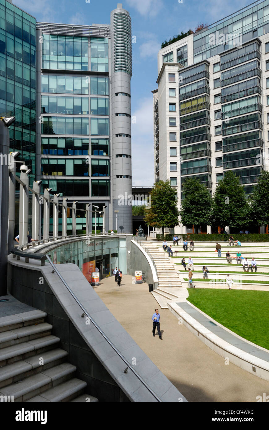 Paddington Central Office-Entwicklung in Sheldon Square, einem der zentralen London premier Geschäfts-, Wohn-, Gesundheitswesen und l Stockfoto