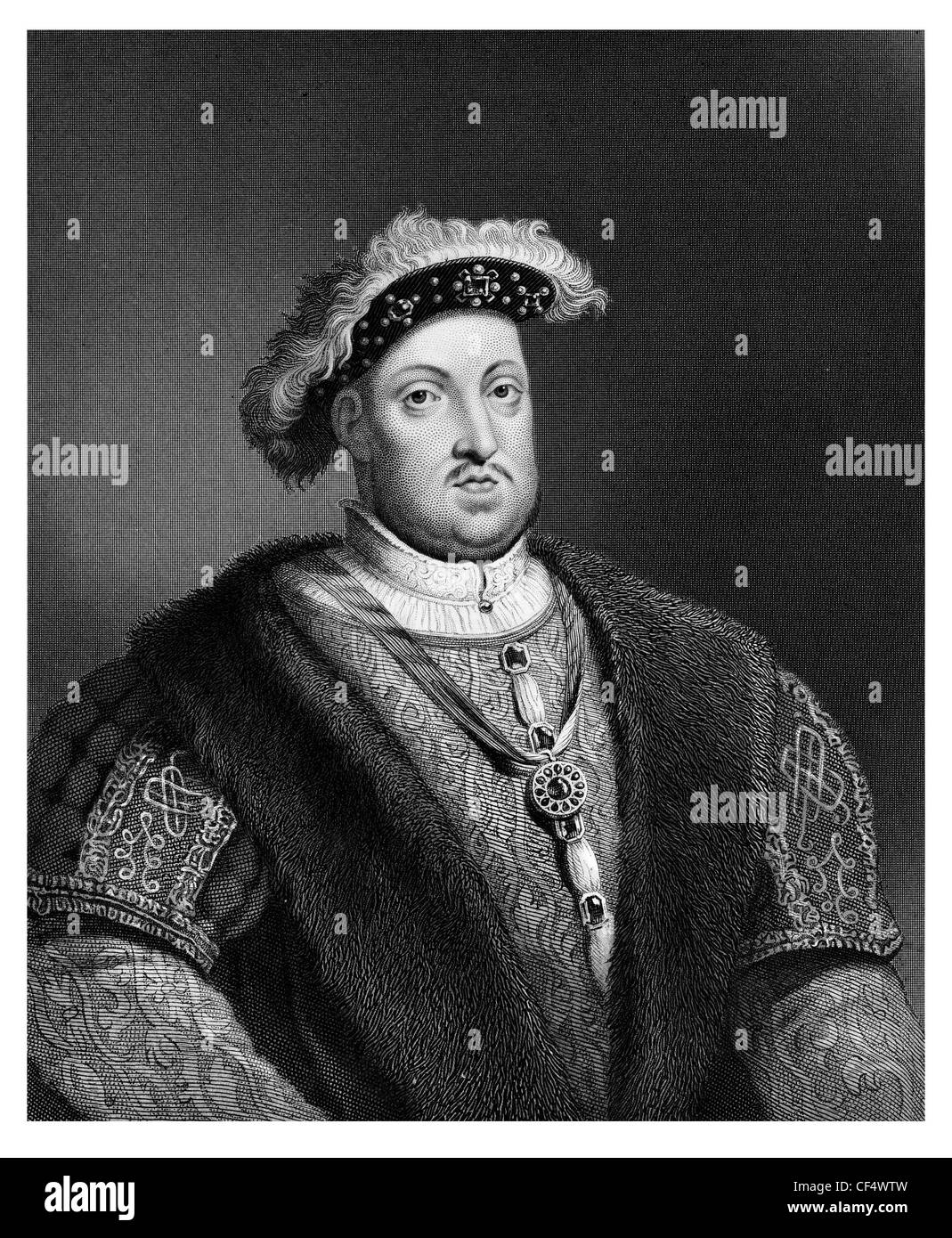 Henry VIII König von England Lord Monarch Haus von Tudor königlichen Kaiser Pelzmantel Stockfoto