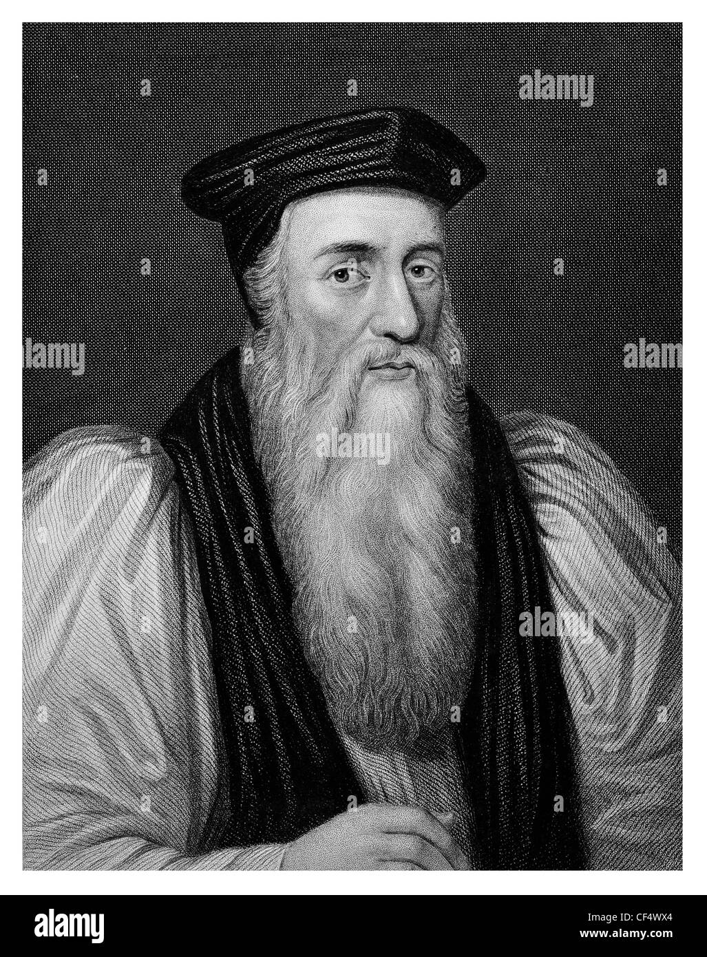 Thomas Cranmer Englisch Reformation Erzbischof von Canterbury englische Kirche Häresie Verrats hingerichtet weißen Bart Tudor Stockfoto