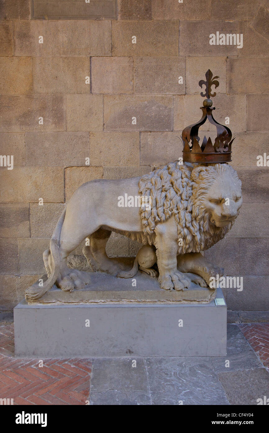 Dekorative Löwe, Bargello, Florenz, Toskana, Italien, Europa Stockfoto