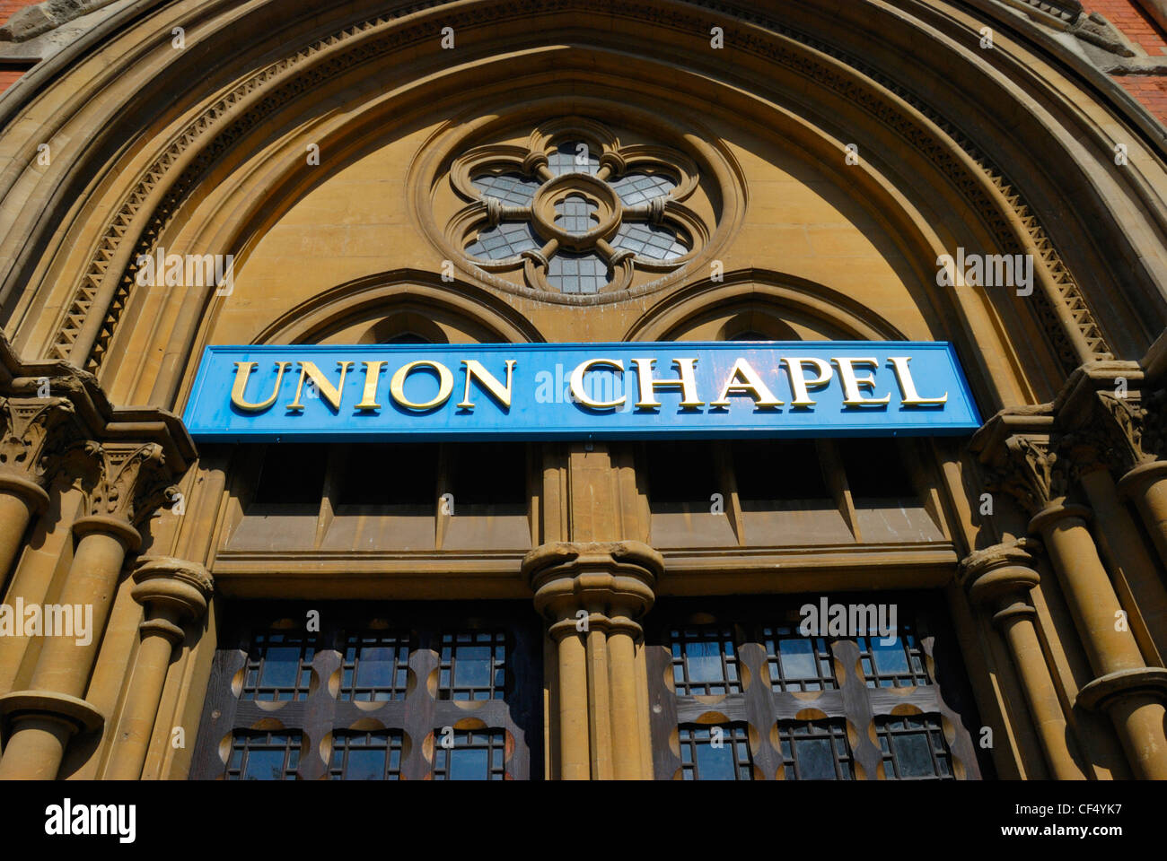 Union Chapel in Islington arbeiten Kirche, Musikveranstaltungen und ein Zentrum für die Obdachlosen und Krise in London. Stockfoto