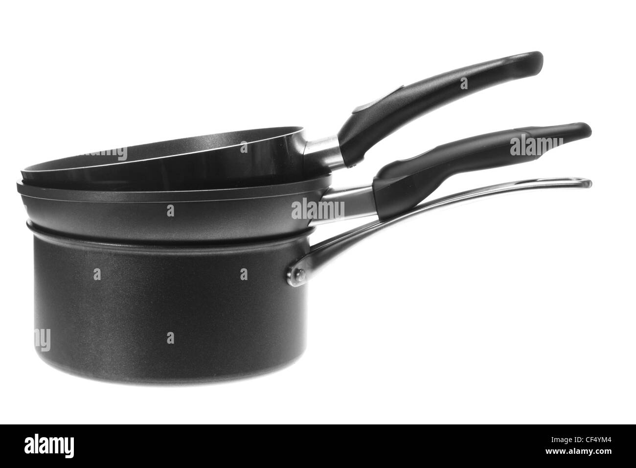 Kochtöpfe und Gemüsetöpfe Stockfoto