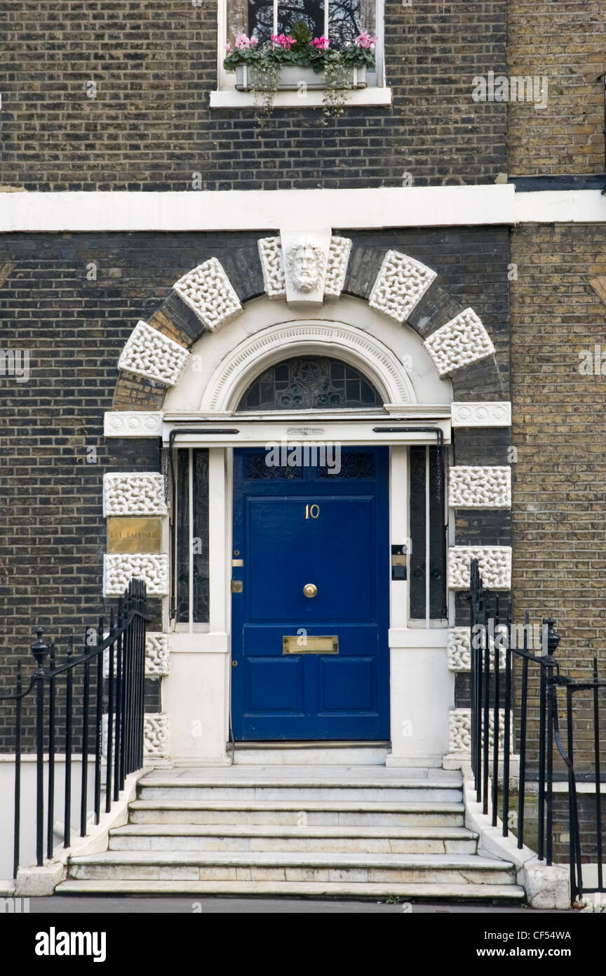 Außenansicht des ein georgianisches Haus am Bedford Square. Stockfoto