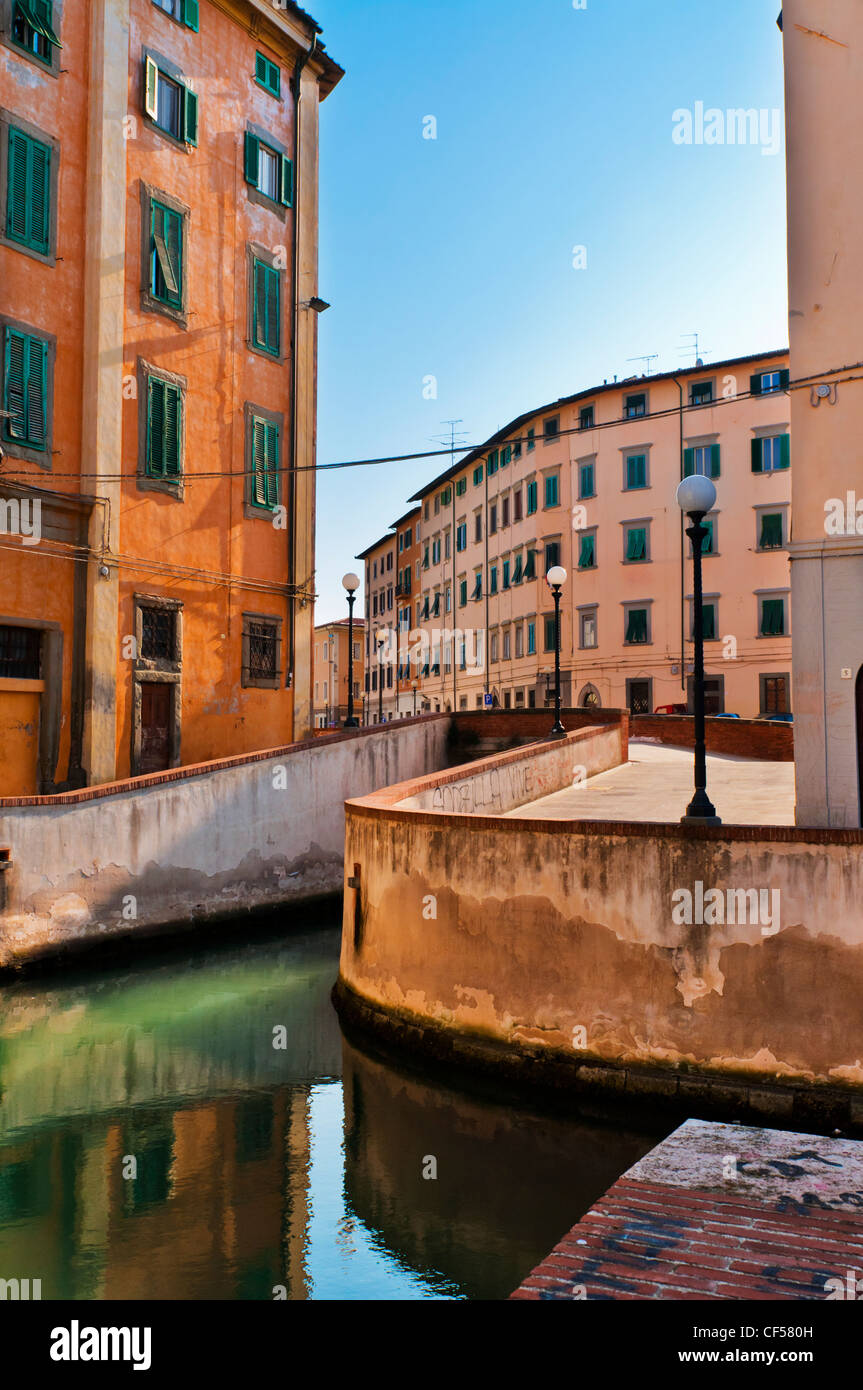 Momentaufnahme der Stadt Livorno, an der italienischen Küste. Stockfoto