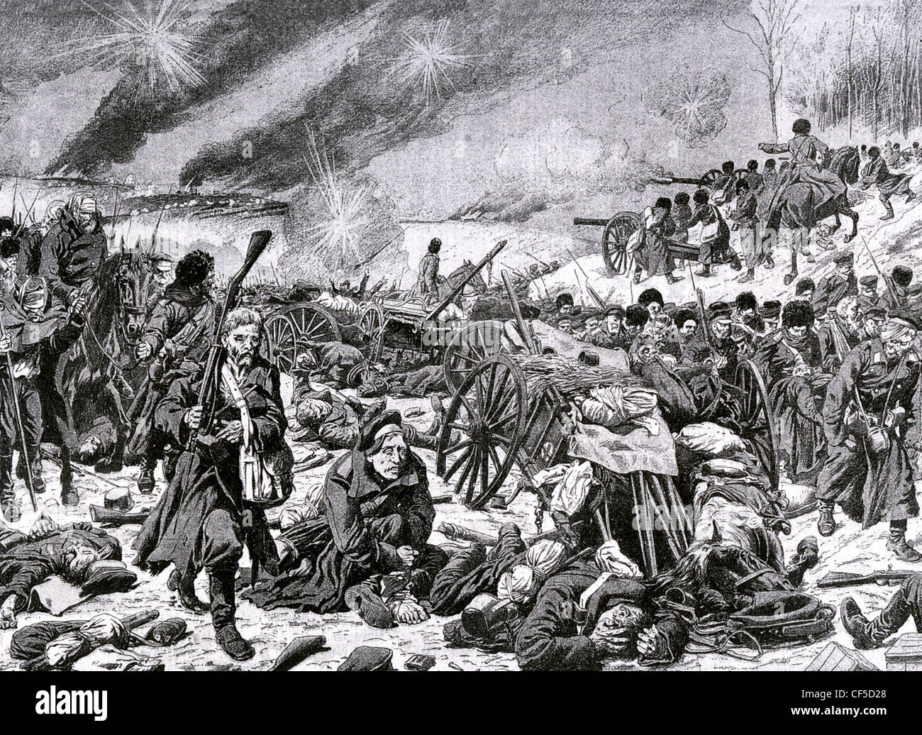 RUSSO-japanischer Krieg russische Truppen bei der Schlacht von Mukden 1905 Stockfoto