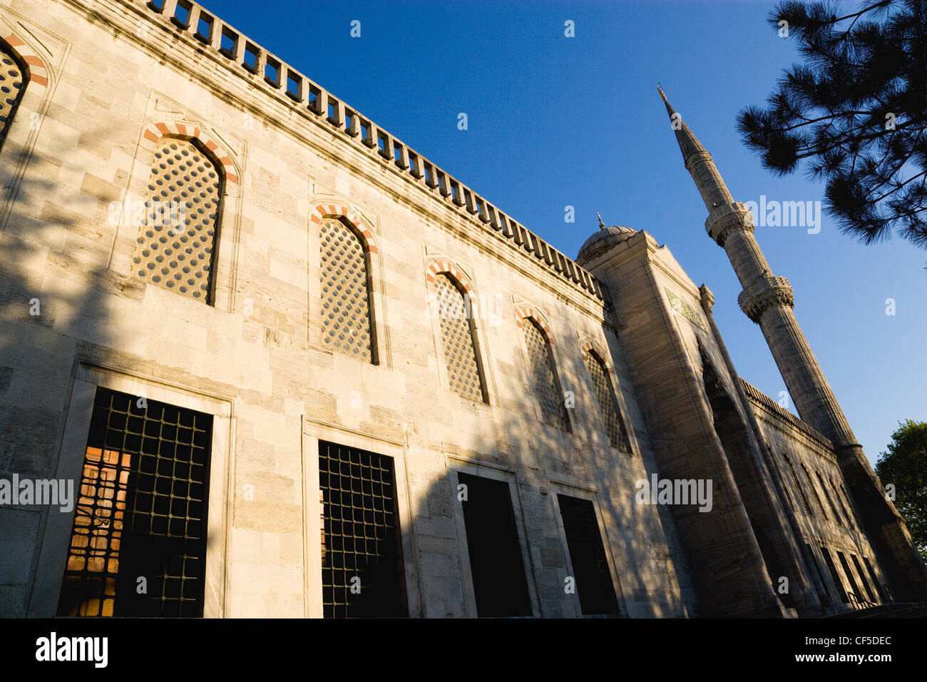 Türkei, Istanbul, Ansicht der blauen Moschee Wand Stockfoto