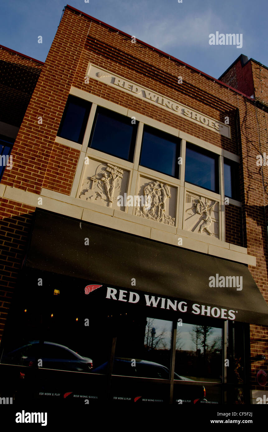 Red Wing Shoes, berühmte Schuhmacher in Red Wing, Minnesota. Stockfoto
