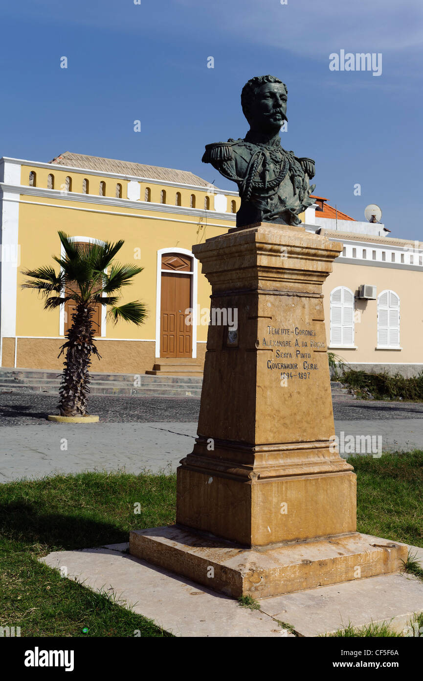 Denkmal in Sao Filipe, Fogo Island, Cape Verde Inseln, Afrika Stockfoto