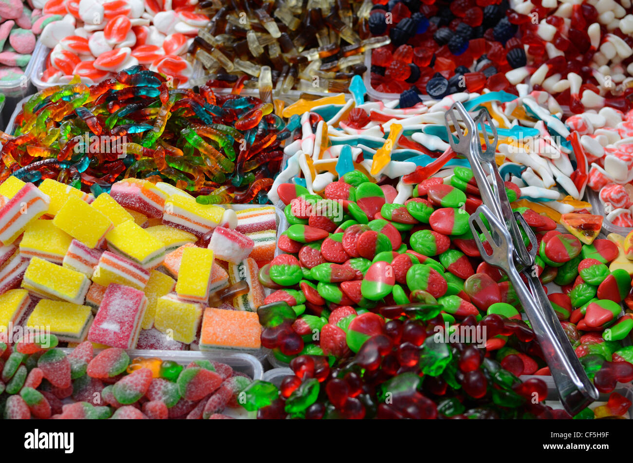 gummiartige Bonbons zu verkaufen Stockfoto