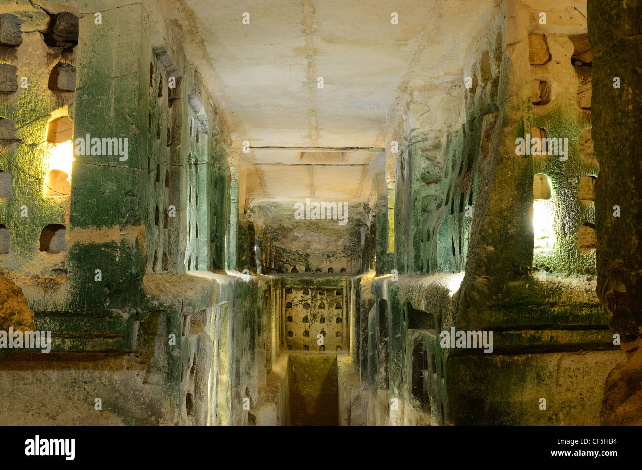 Kolumbarium Höhlen bei Beit Guvrin, Israel, wurden für die Taube Erziehung in der Antike verwendet. Stockfoto