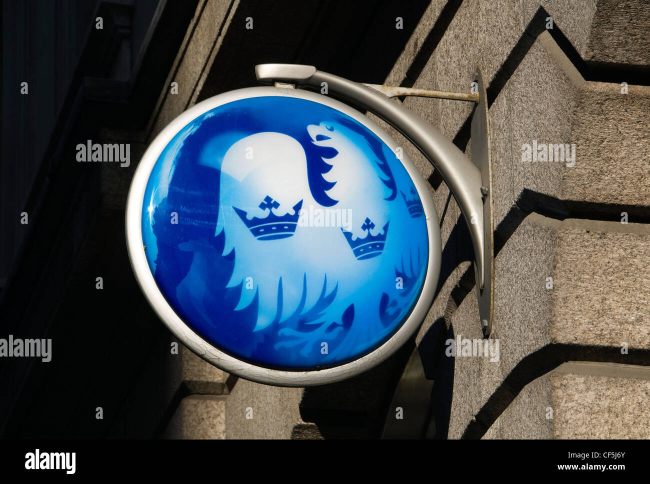 Barclays Bank Logo an einer Seitenwand in London. Stockfoto