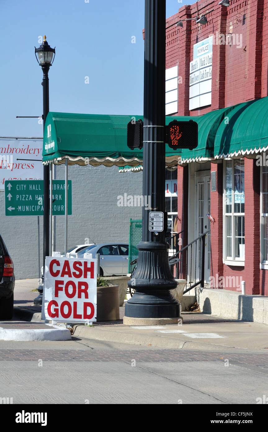 Cash For Gold Shop, Texas, USA Stockfoto