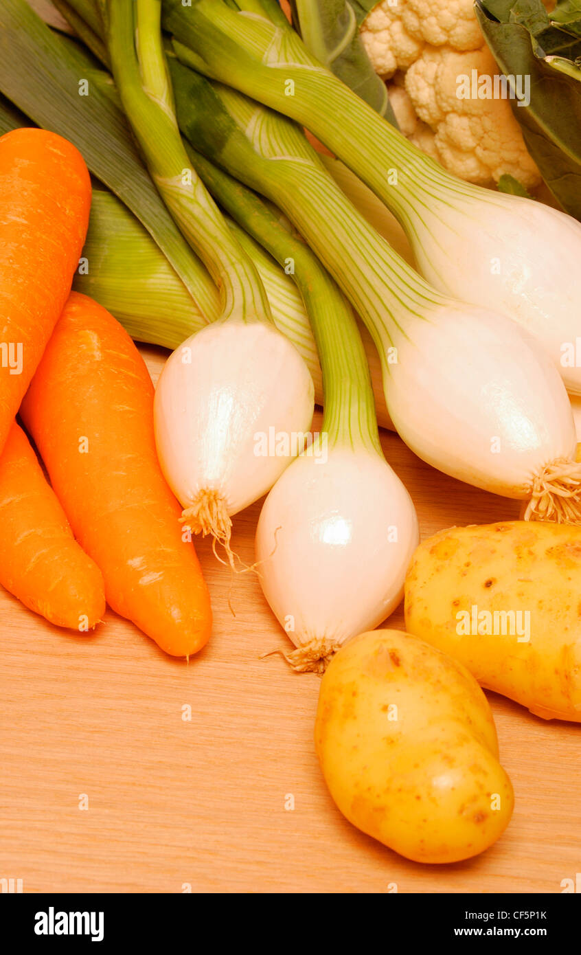 Nahaufnahme von frischem Gemüse. Stockfoto